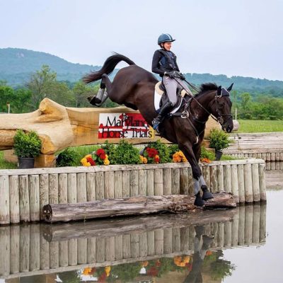 XC jump into water